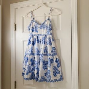 Blue Floral Mini Dress